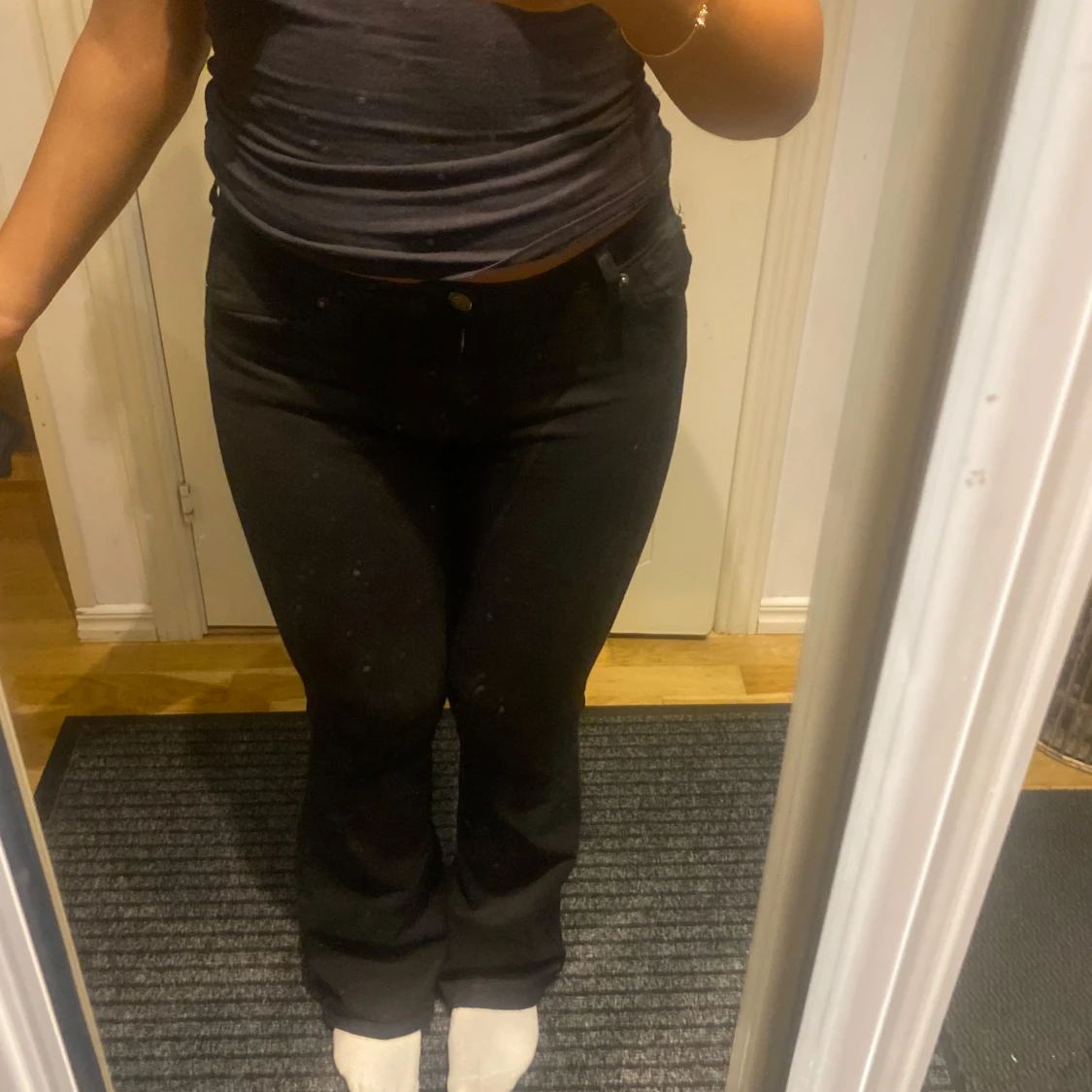 Svarta lågmidjade bootcut jeans