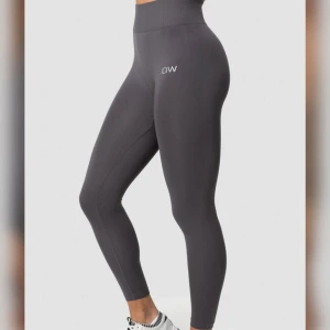 Grå leggings från ICANIWILL - Snygga grå leggings från ICANIWILL med hög midja och tight passform. Perfekta för träning med en stilren design och logotyp på låret. Materialet är stretchigt och bekvämt, vilket ger bra rörelsefrihet.