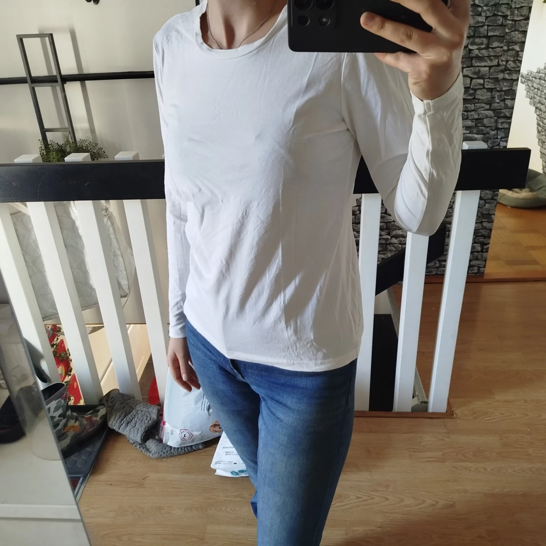 Vit långärmad tröja - 1