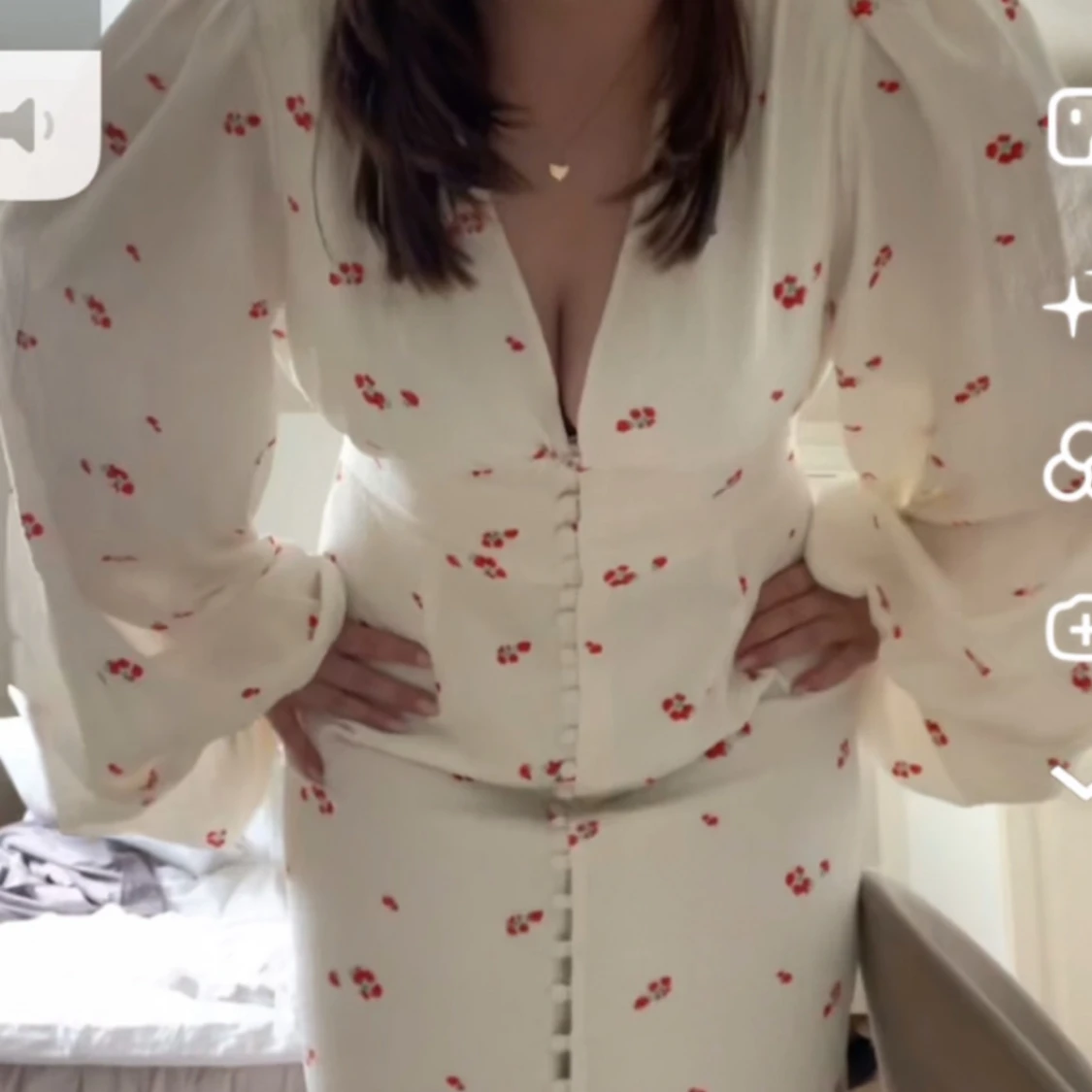 Vit blommig långklänning från Adoore - 3