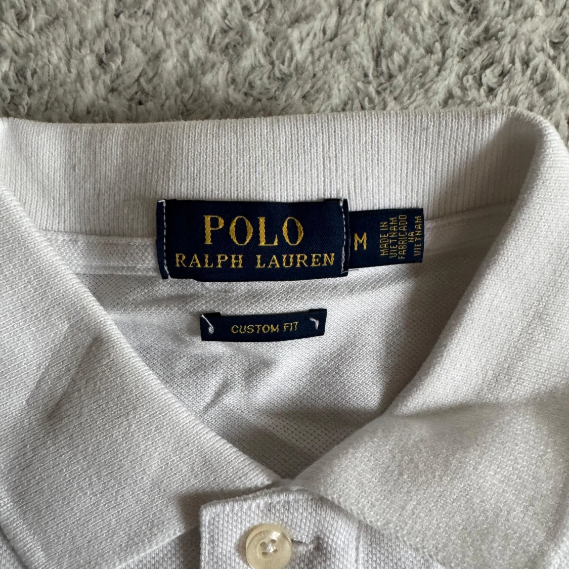 Polo Ralph Lauren vit pikétröja custom fit - 2