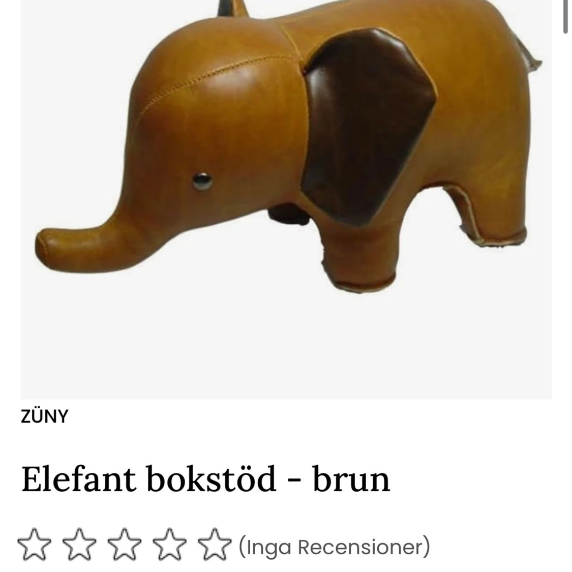 Züny elefant bokstöd i brunt skinn - 3