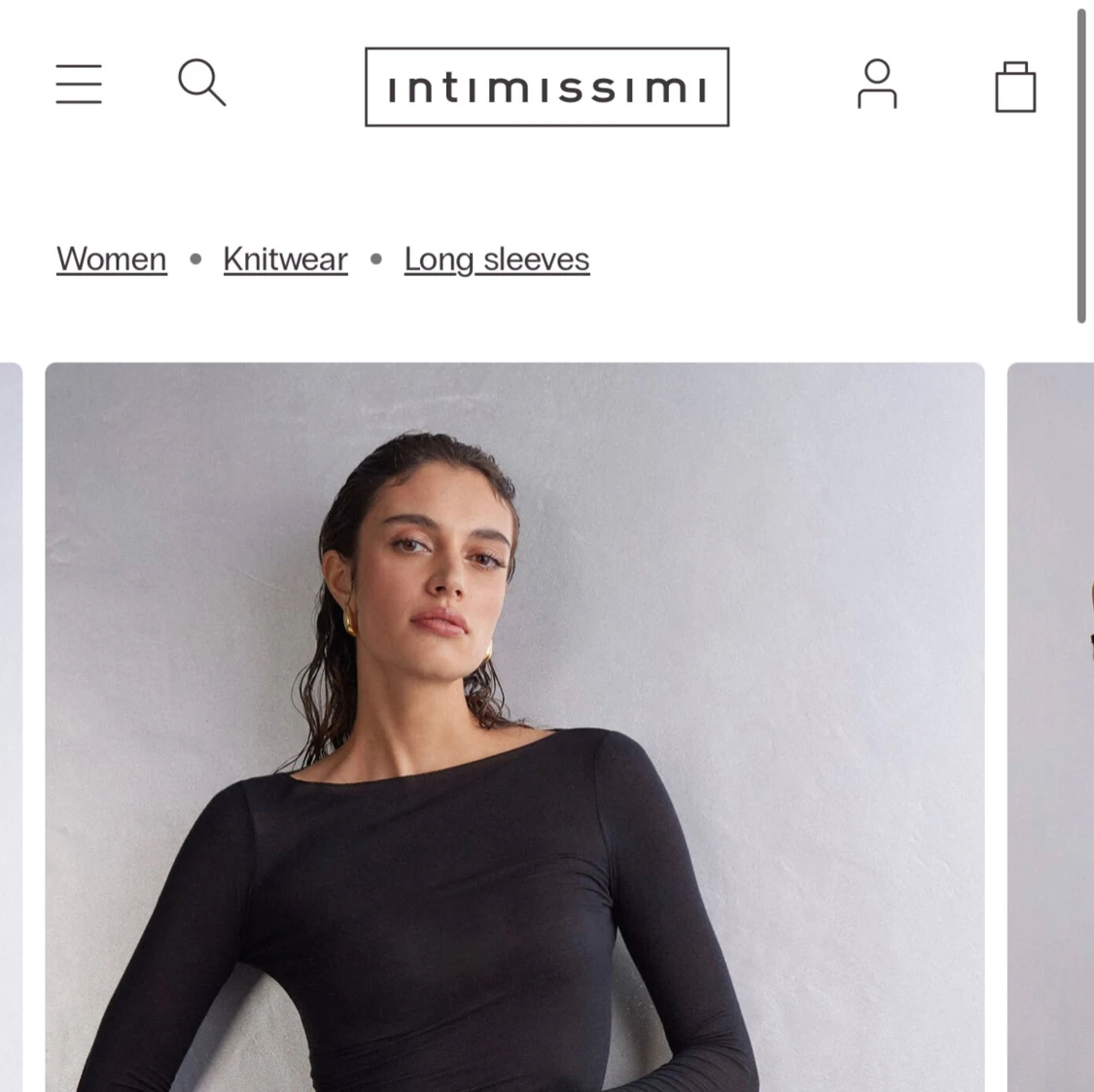 Svart långärmad topp från Intimissimi