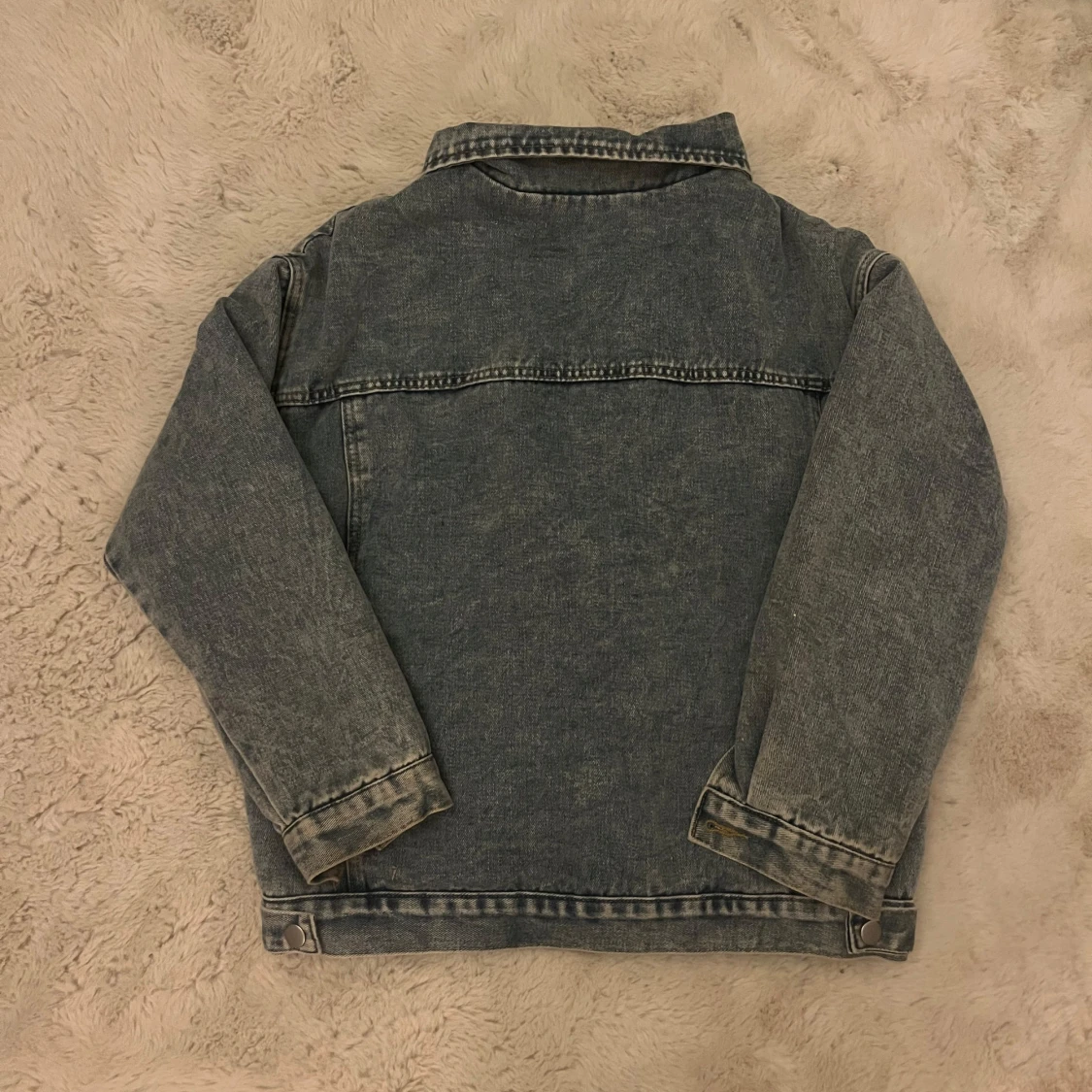 Blå jeansjacka med teddyfoder - 1