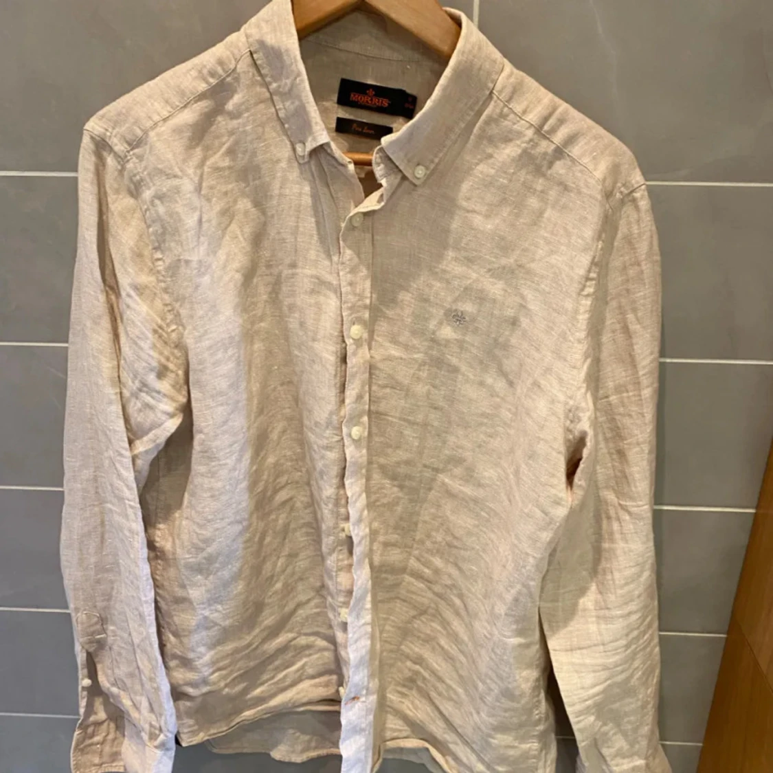 Beige linneskjorta från Morris