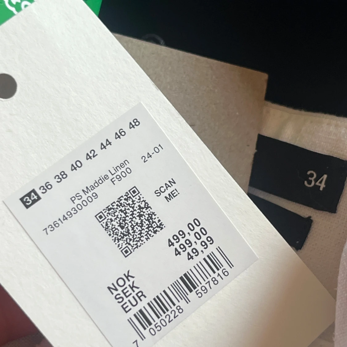 Vita linneshorts från Bik Bok, strl 34 - 3