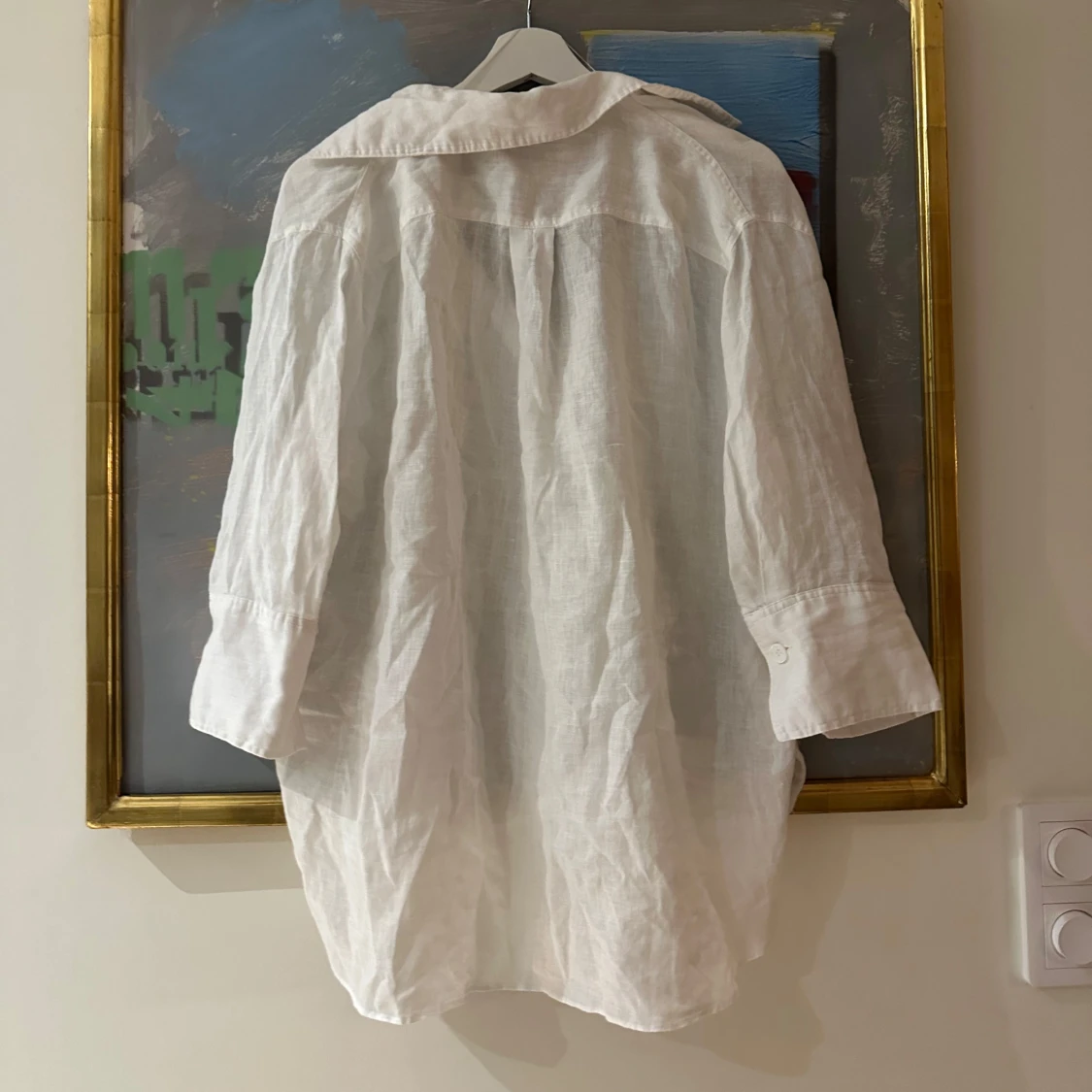 Vit trekvarts ärmad skjorta - 1