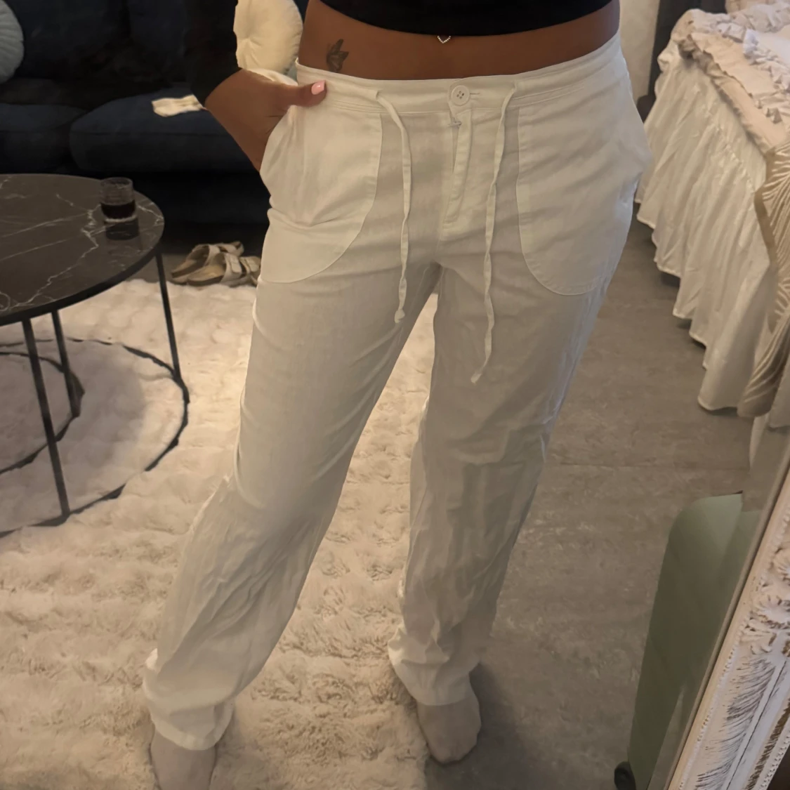 Vita linnebyxor   - 1