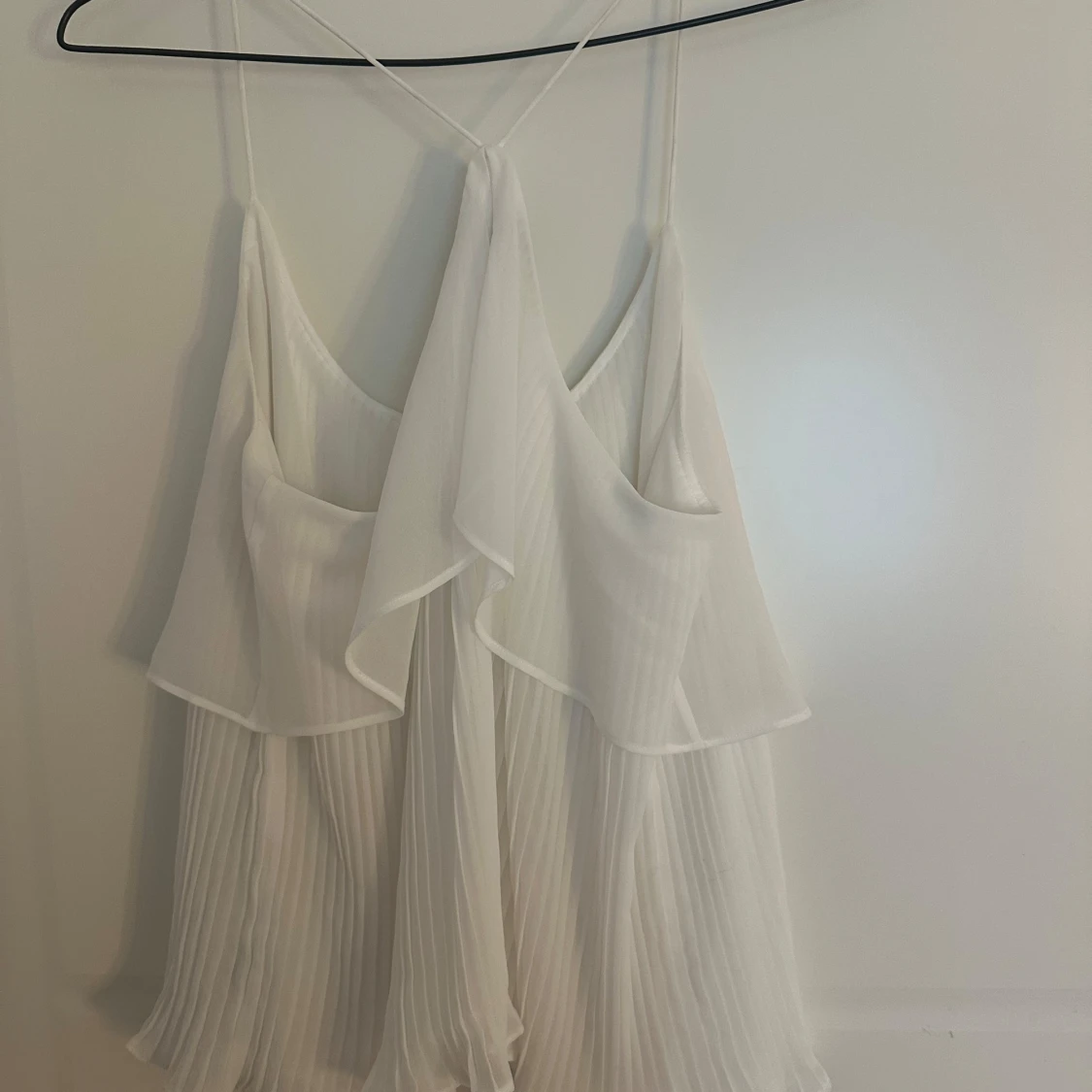 Vit plisserad linnetopp Massimo Dutti - 1