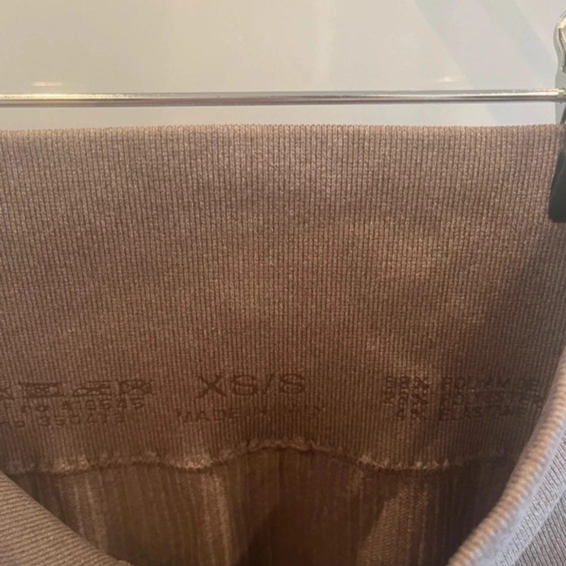 Bruna/beiga ribbade leggings - 2