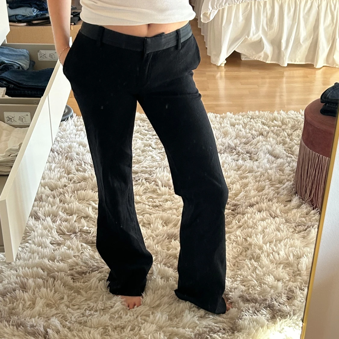 Lågmidjade utsvängda kostymbyxor Massimo Dutti