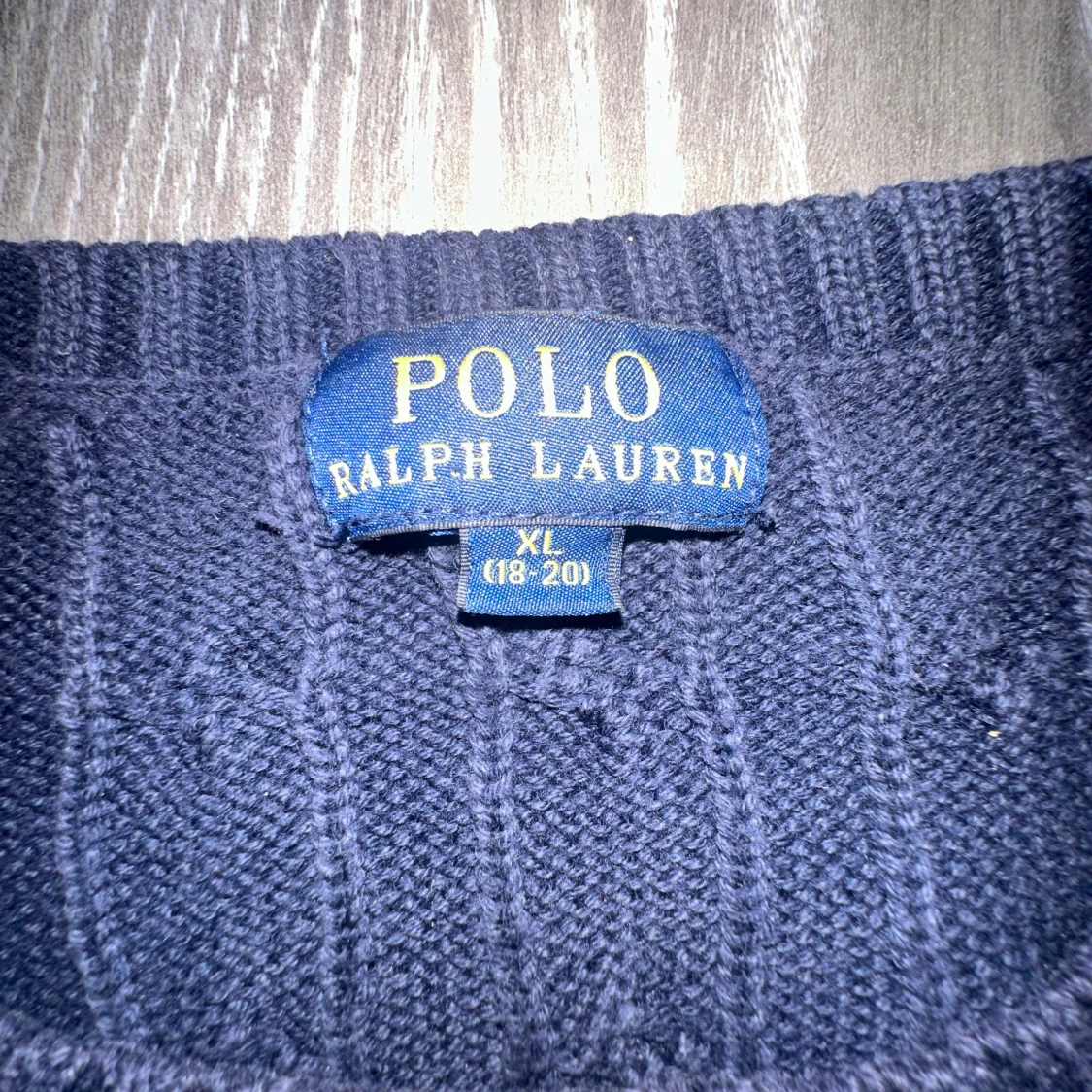 Mörkblå stickad tröja från Ralph Lauren - 2