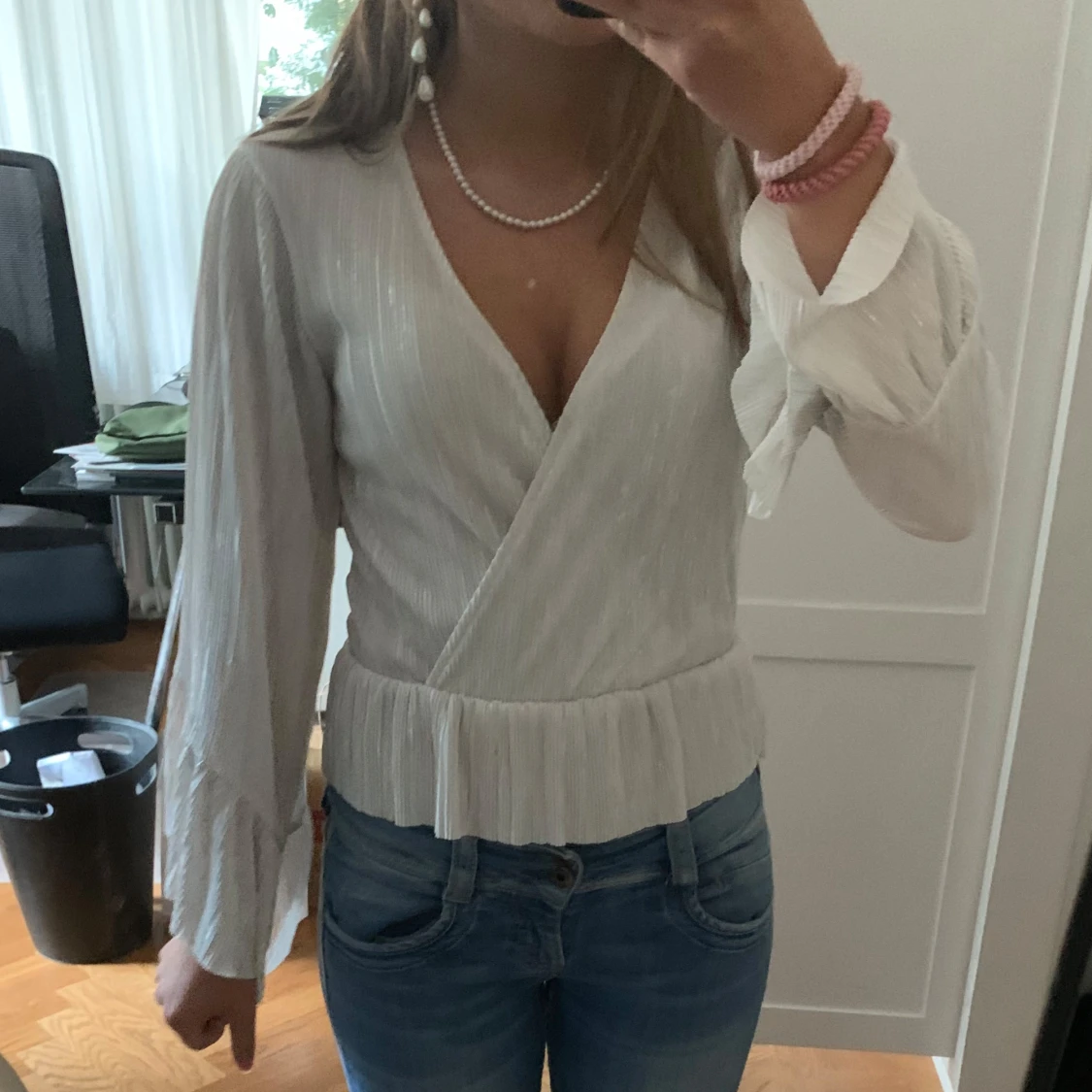 Vit glittrande blus - 1