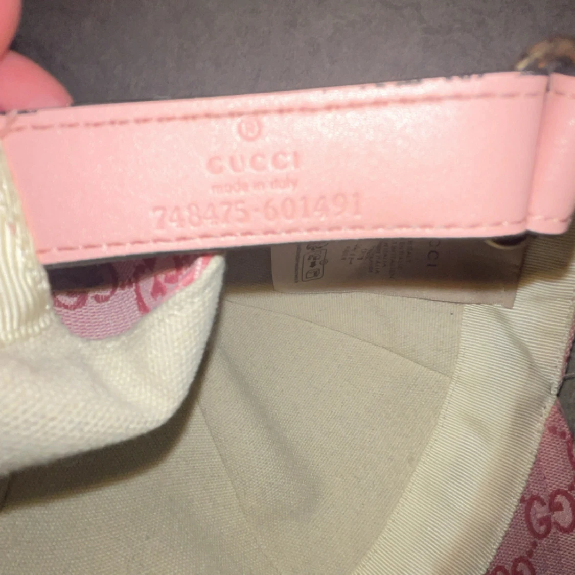 Rosa Gucci keps med GG-mönster - 4