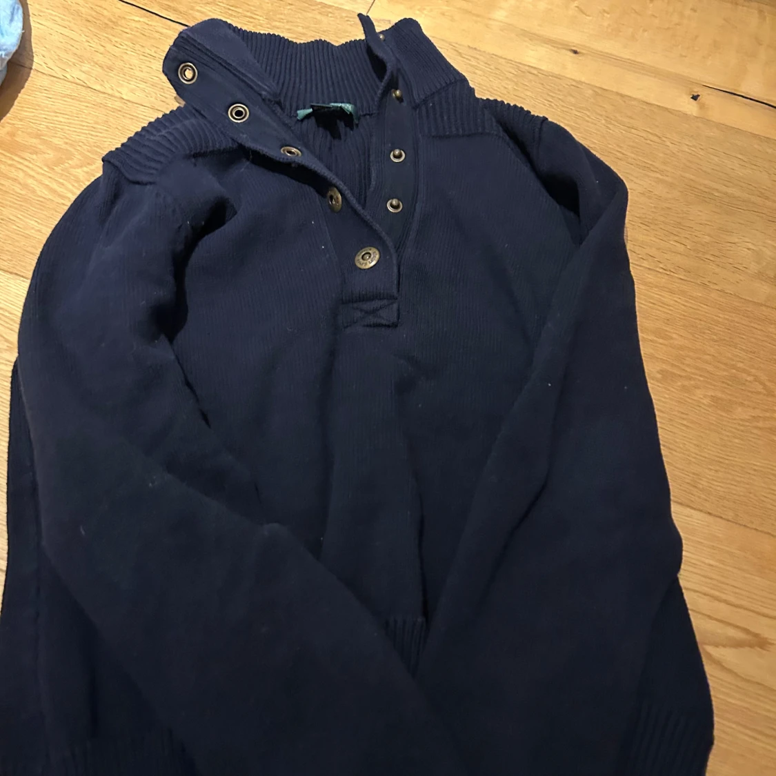 Mörkblå stickad tröja Ralph Lauren