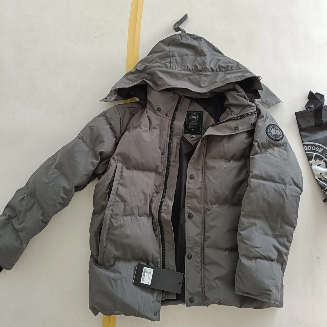 Grå dunjacka XXL