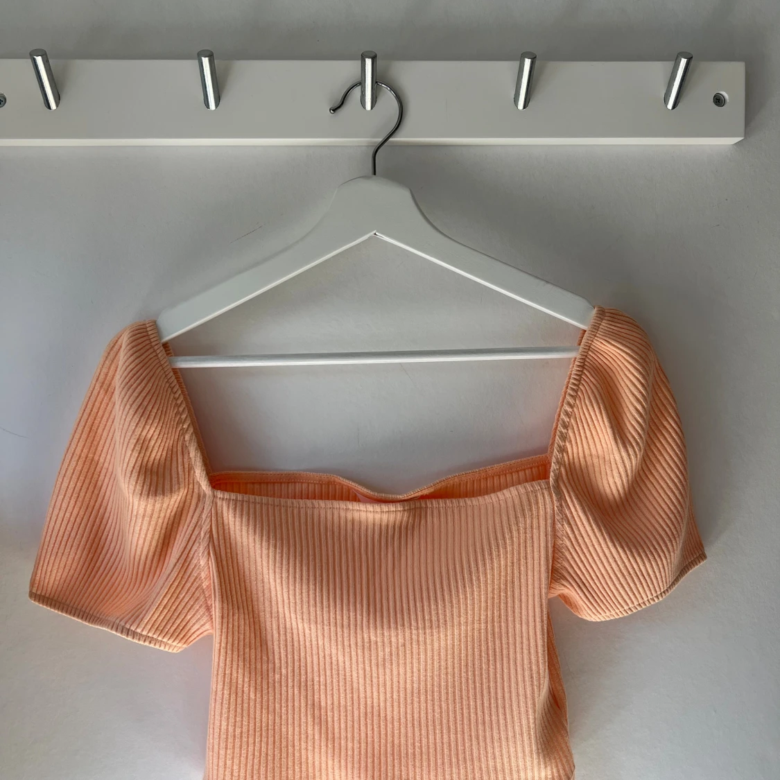 Orange ribbad croppad topp H&M - 1