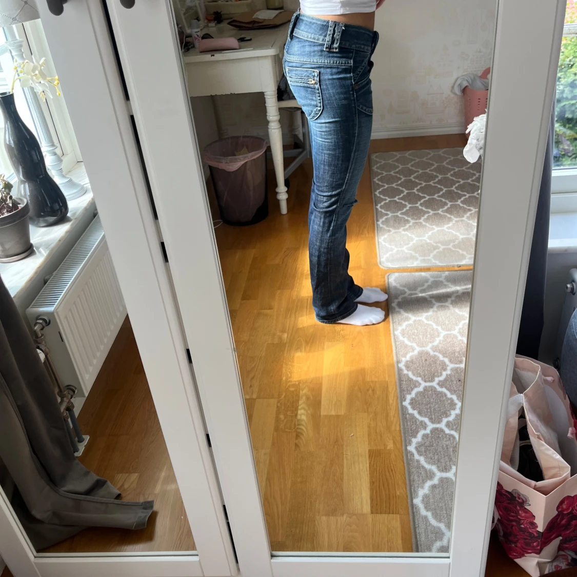 Blå pepejeans bootcut jeans med detaljer - 1