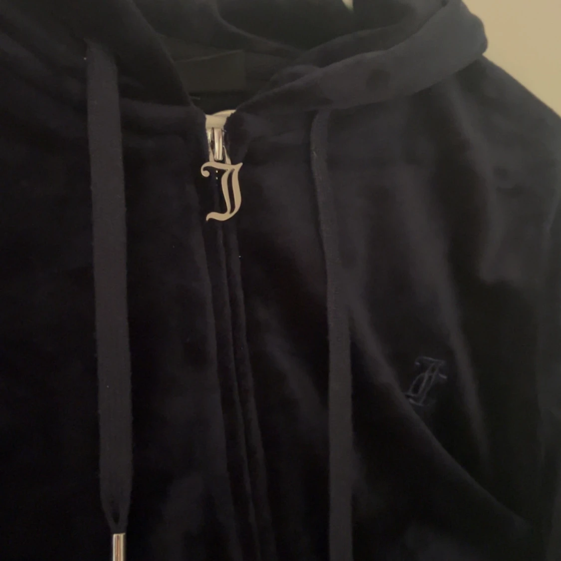 Mörkblått Juicy Couture set i velour - 1