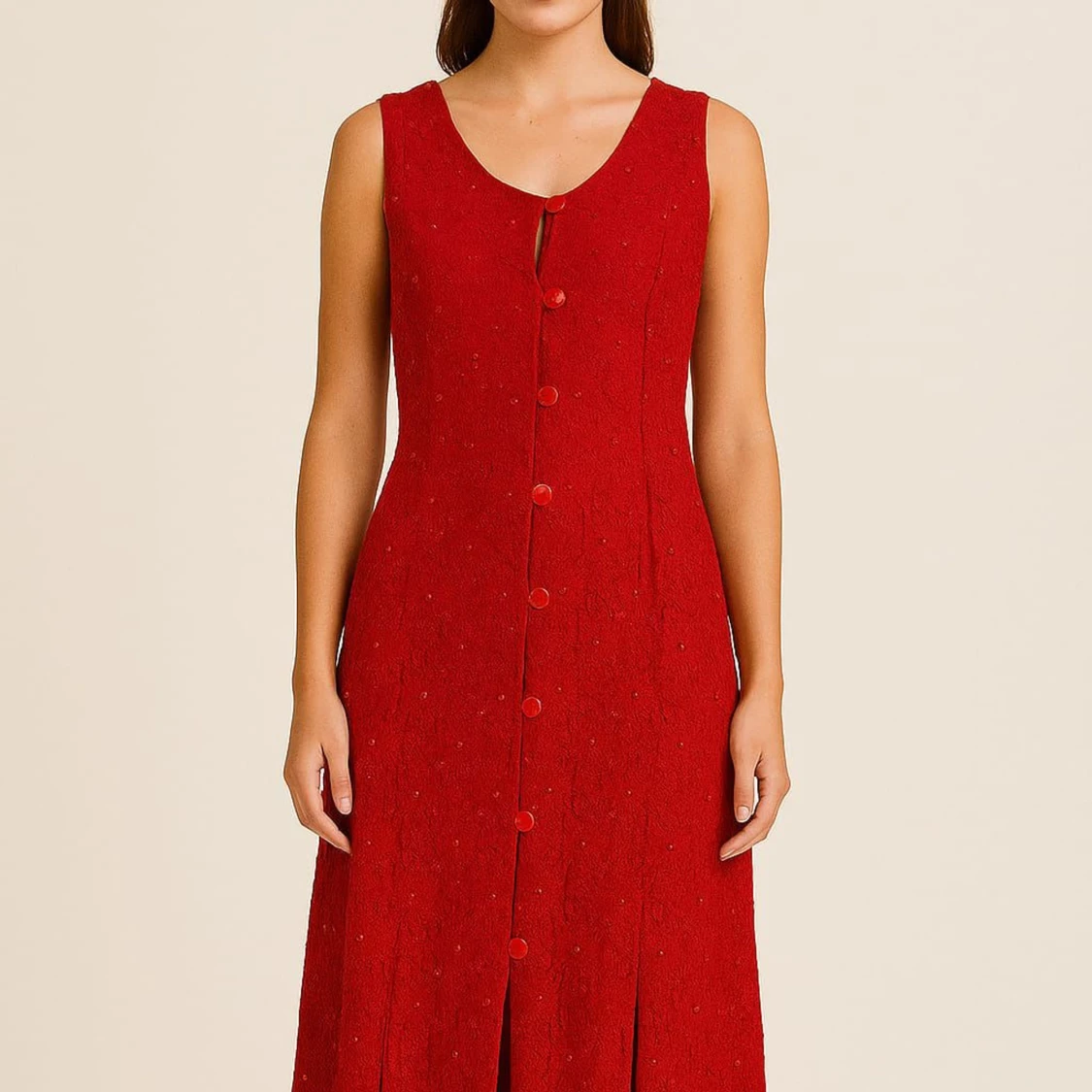 Röd spetsklänning från Capricci