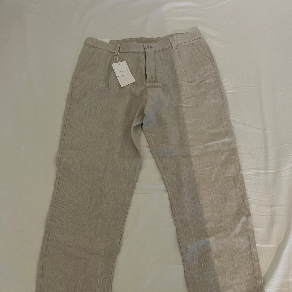 Beige linnebyxor från ZARA