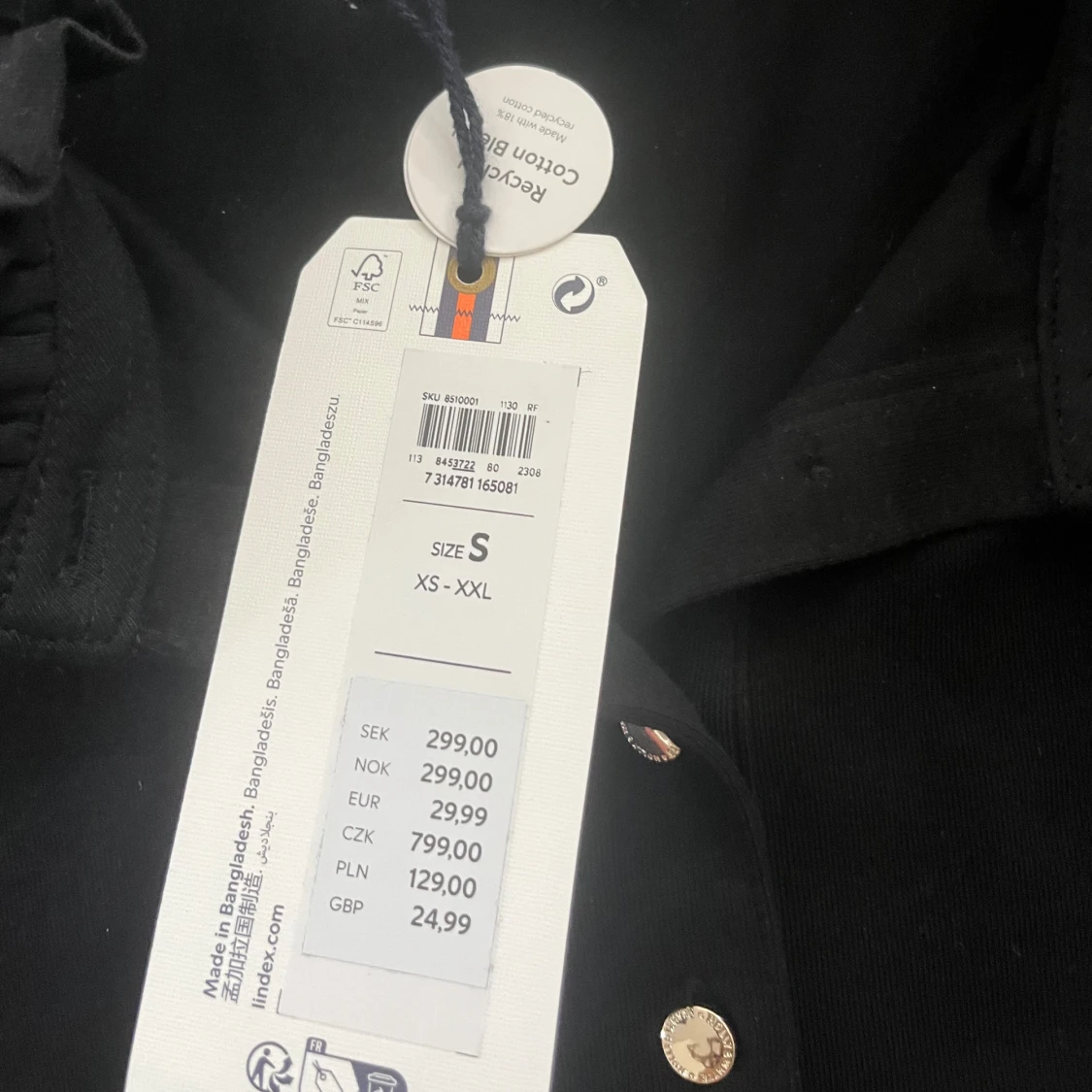 Svart långärmad topp från  Holly Whyte S - 3