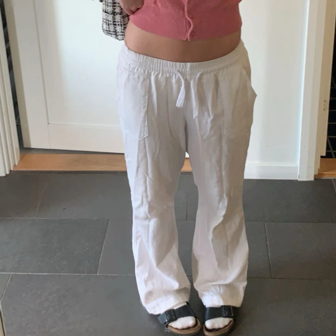 Vita linnebyxor 