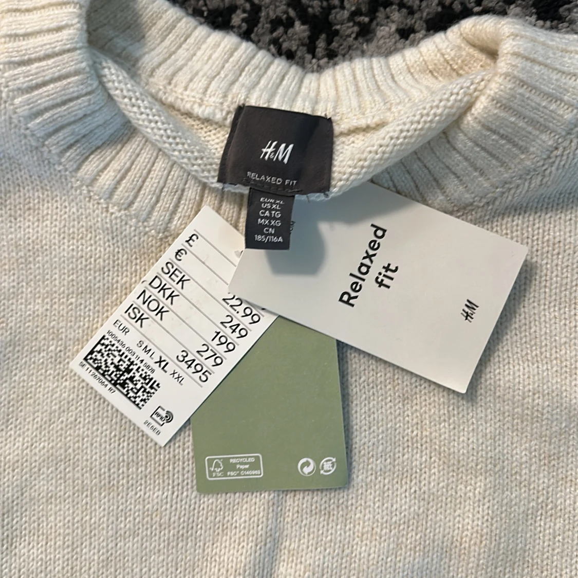 Vit stickad tröja från H&M - 1