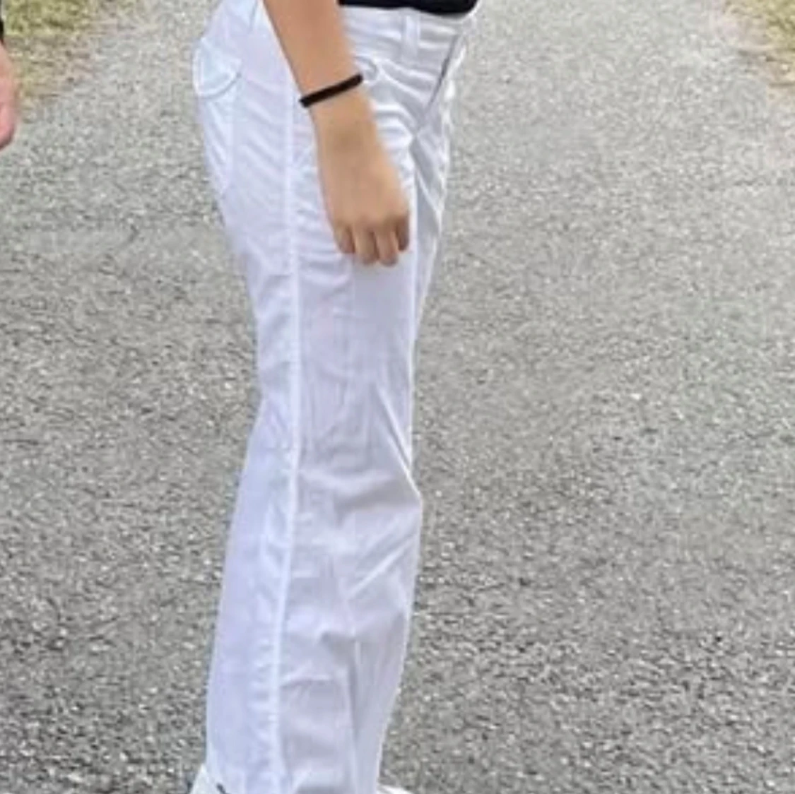 Lågmidjade linnebyxor med bootcut