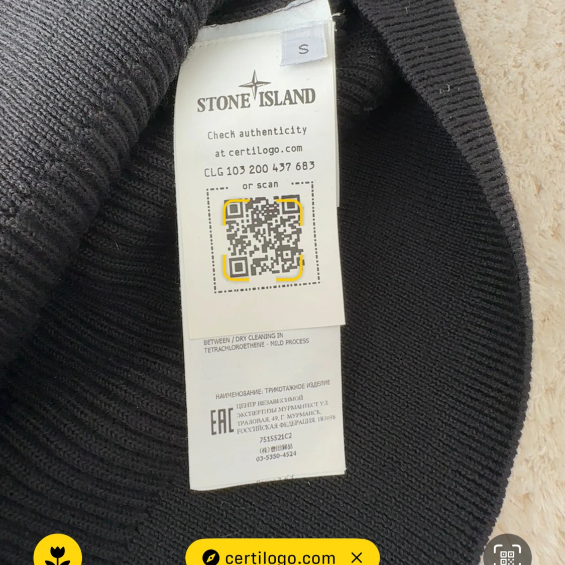 Svart stickad tröja Stone Island S - 3
