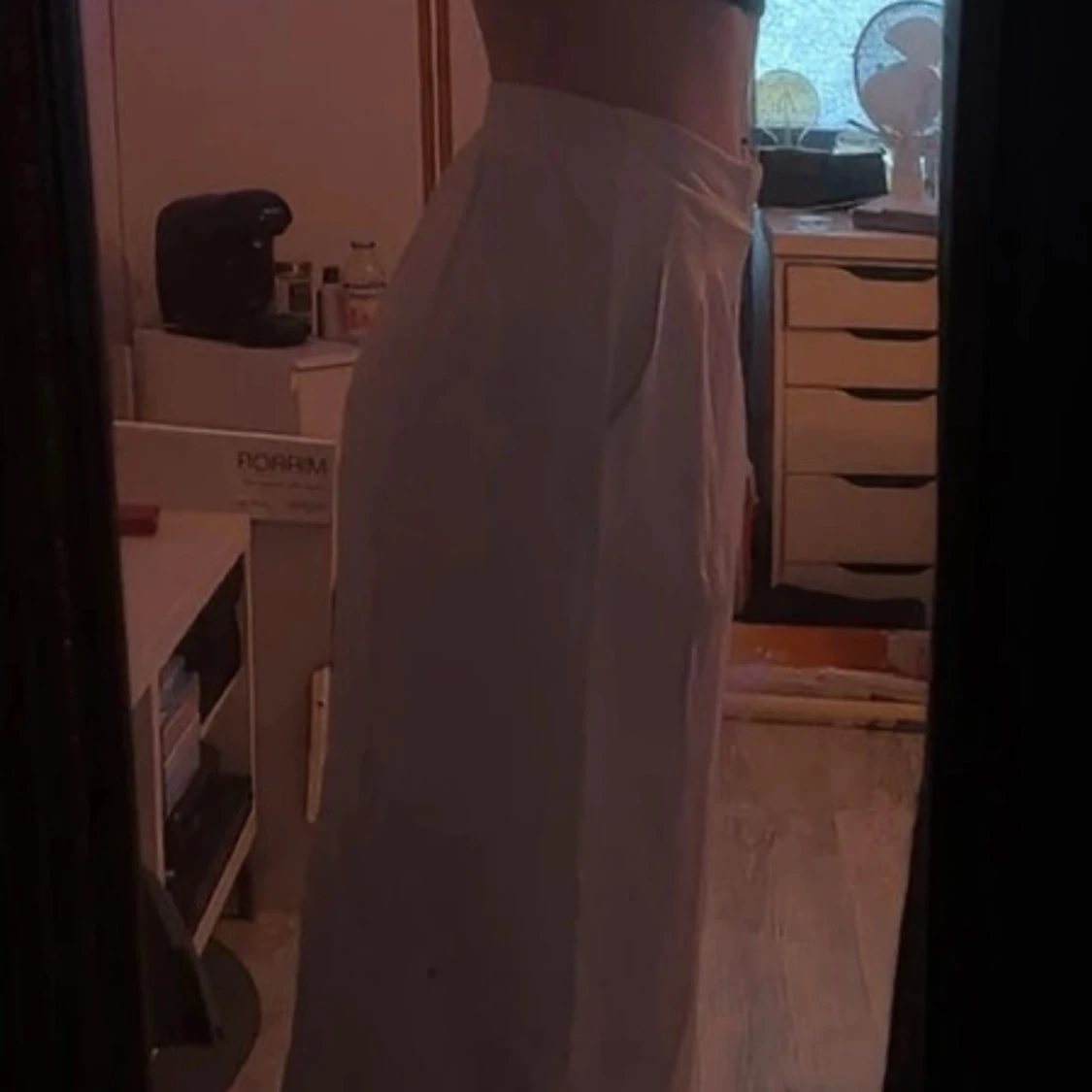 Vita vida byxor med hög midja - 2