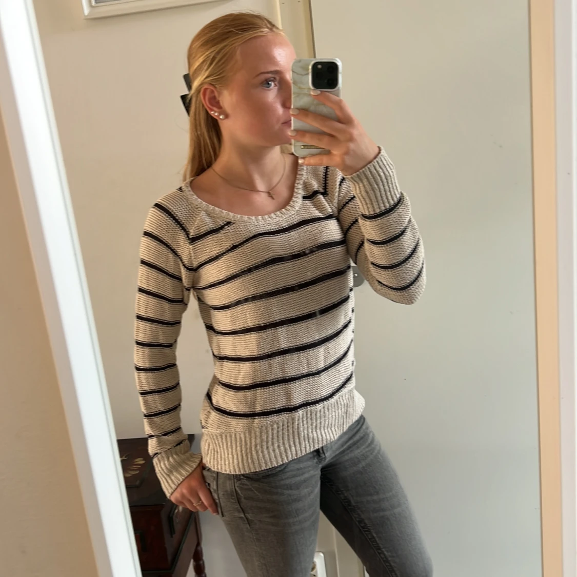 Randig stickad tröja från Lindex