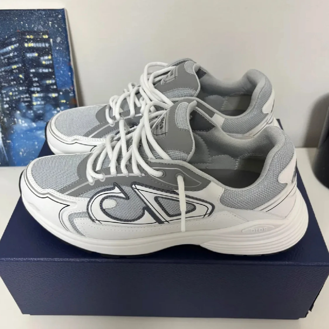 Gråvita sneakers från Dior