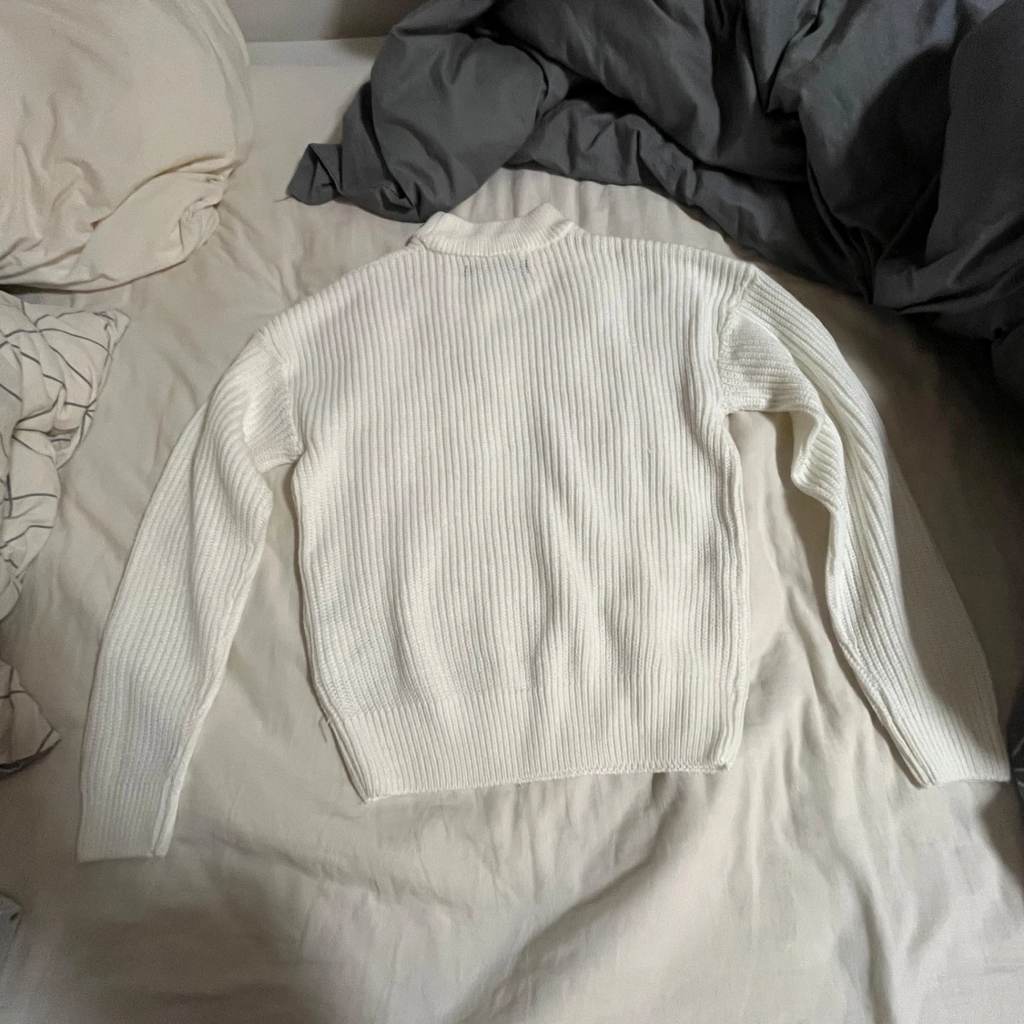 Vit ribbstickad tröja från FB Sister - 1