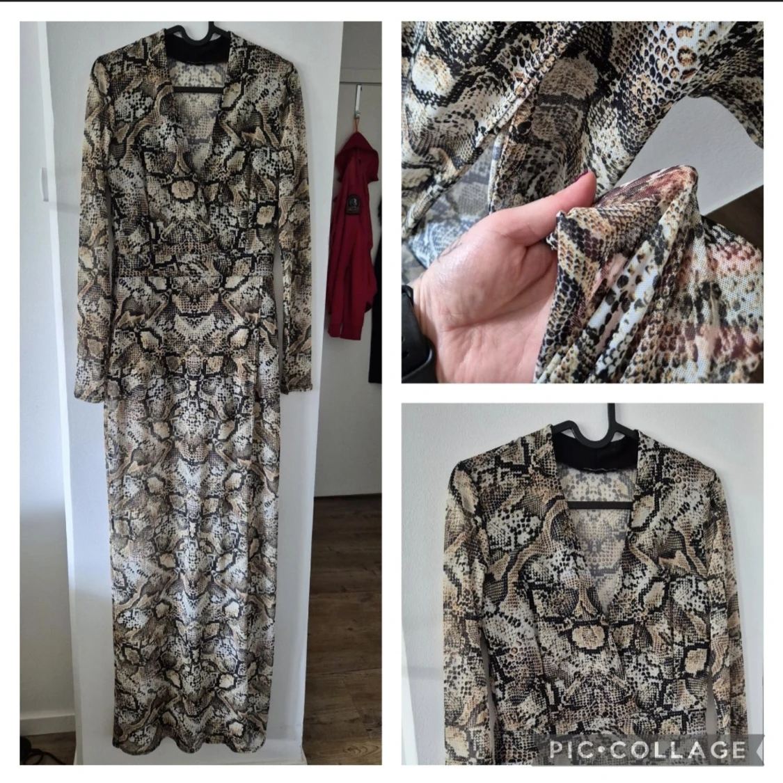 Långklänning med ormmönster