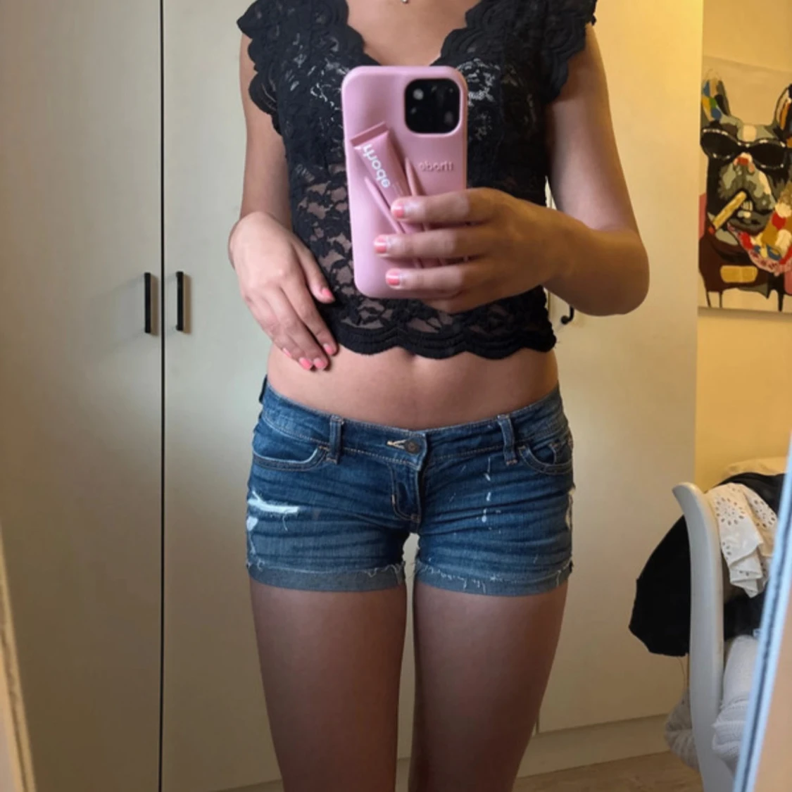 Lågmidjade jeansshorts från Hollister - 1