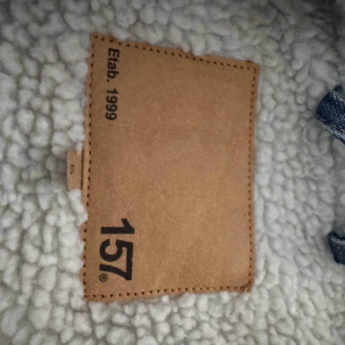 Blå jeansjacka med teddyfoder från 157 - 1