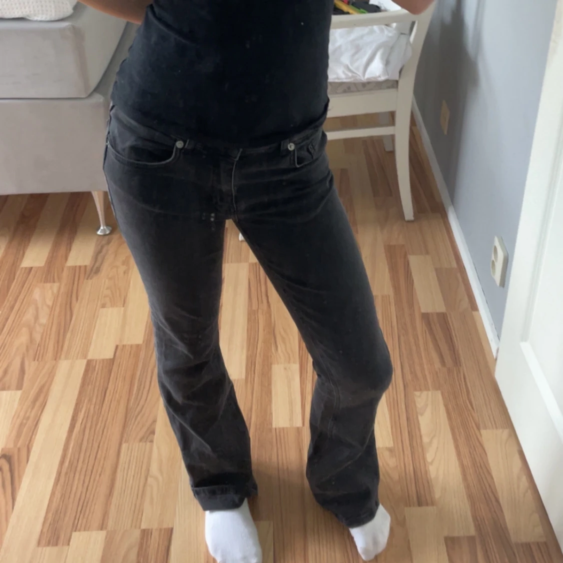 svarta bootcut jeans 🖤