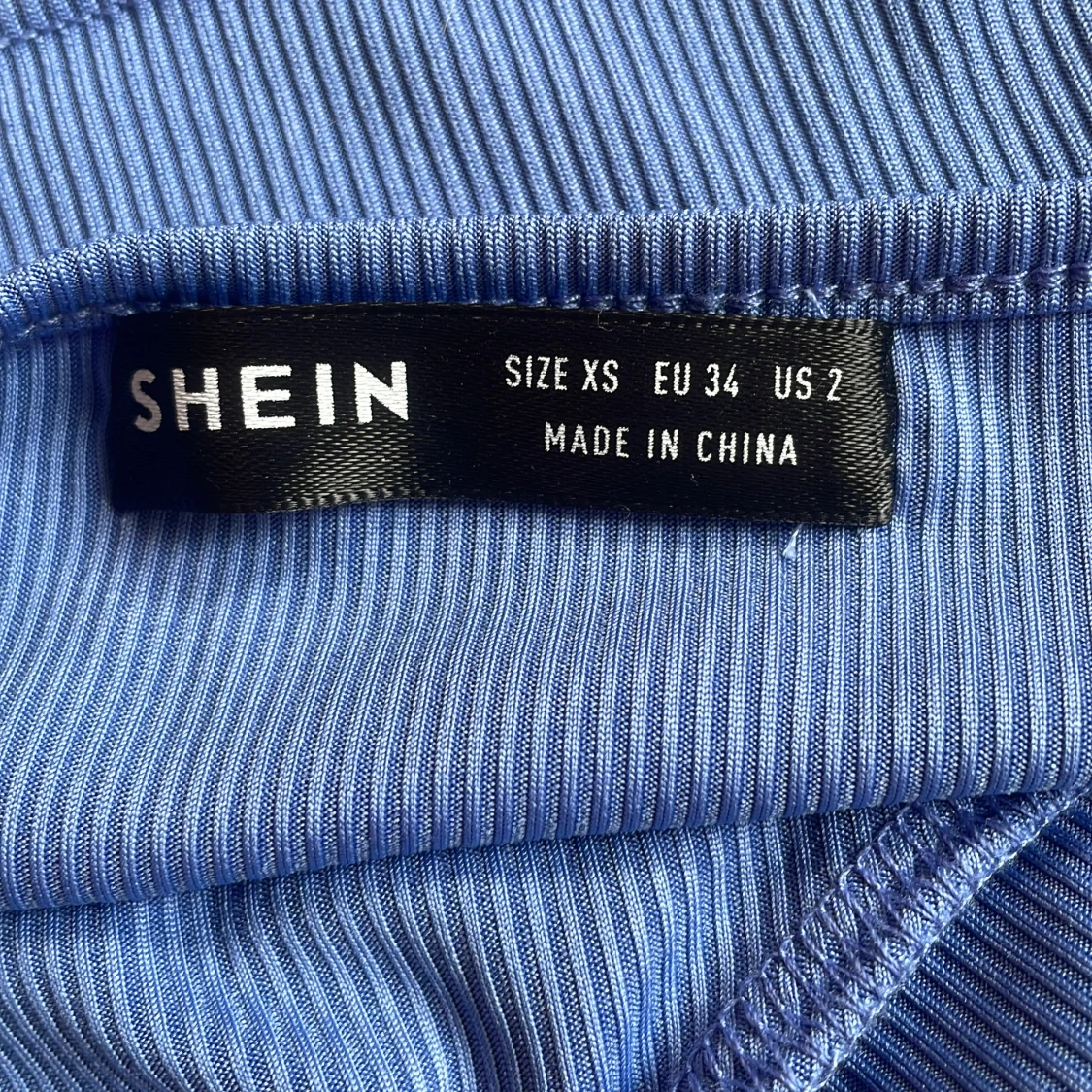 Blå ribbad bikiniöverdel från SHEIN - 2