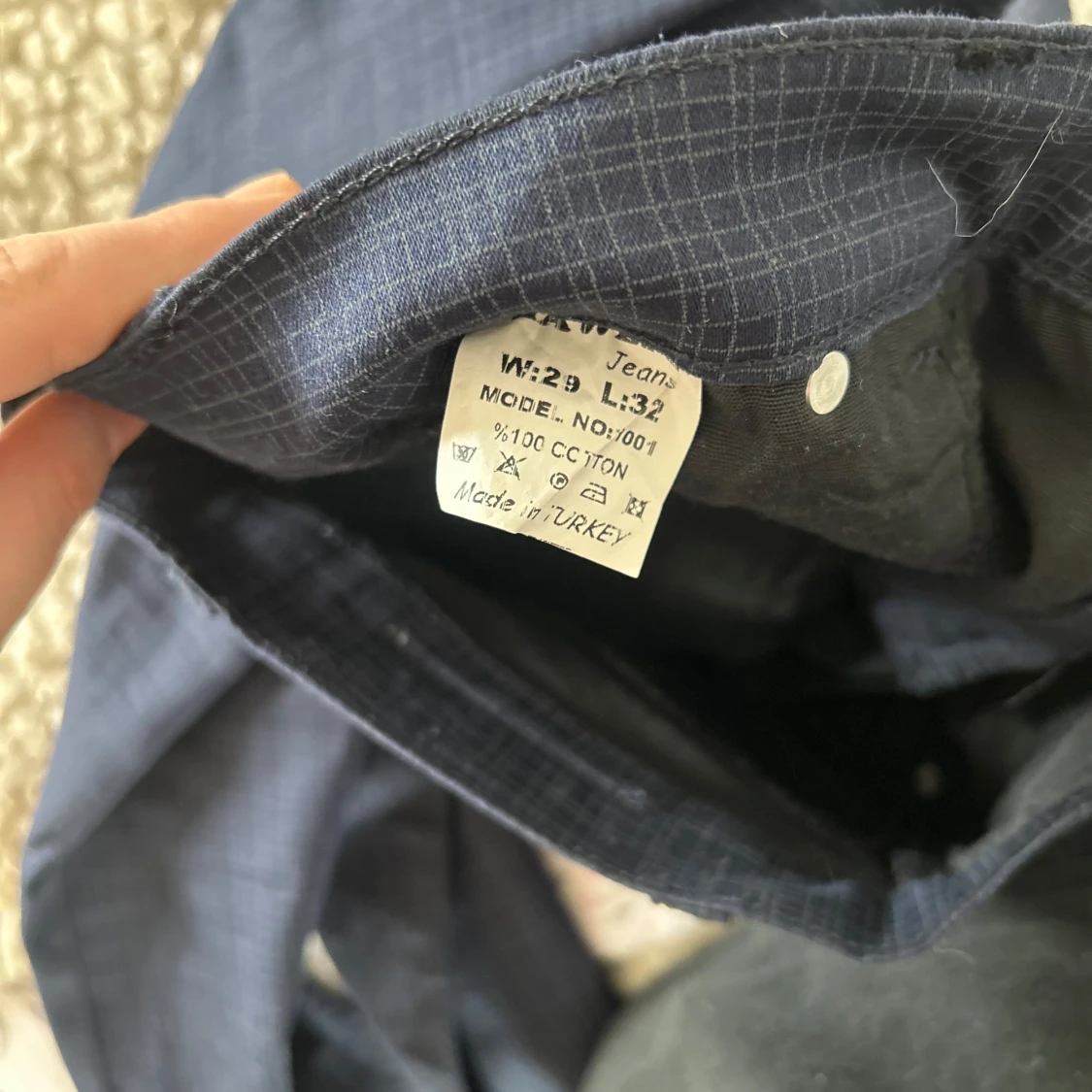 Mörkblå rutiga byxor från Hawli's JNS - 3