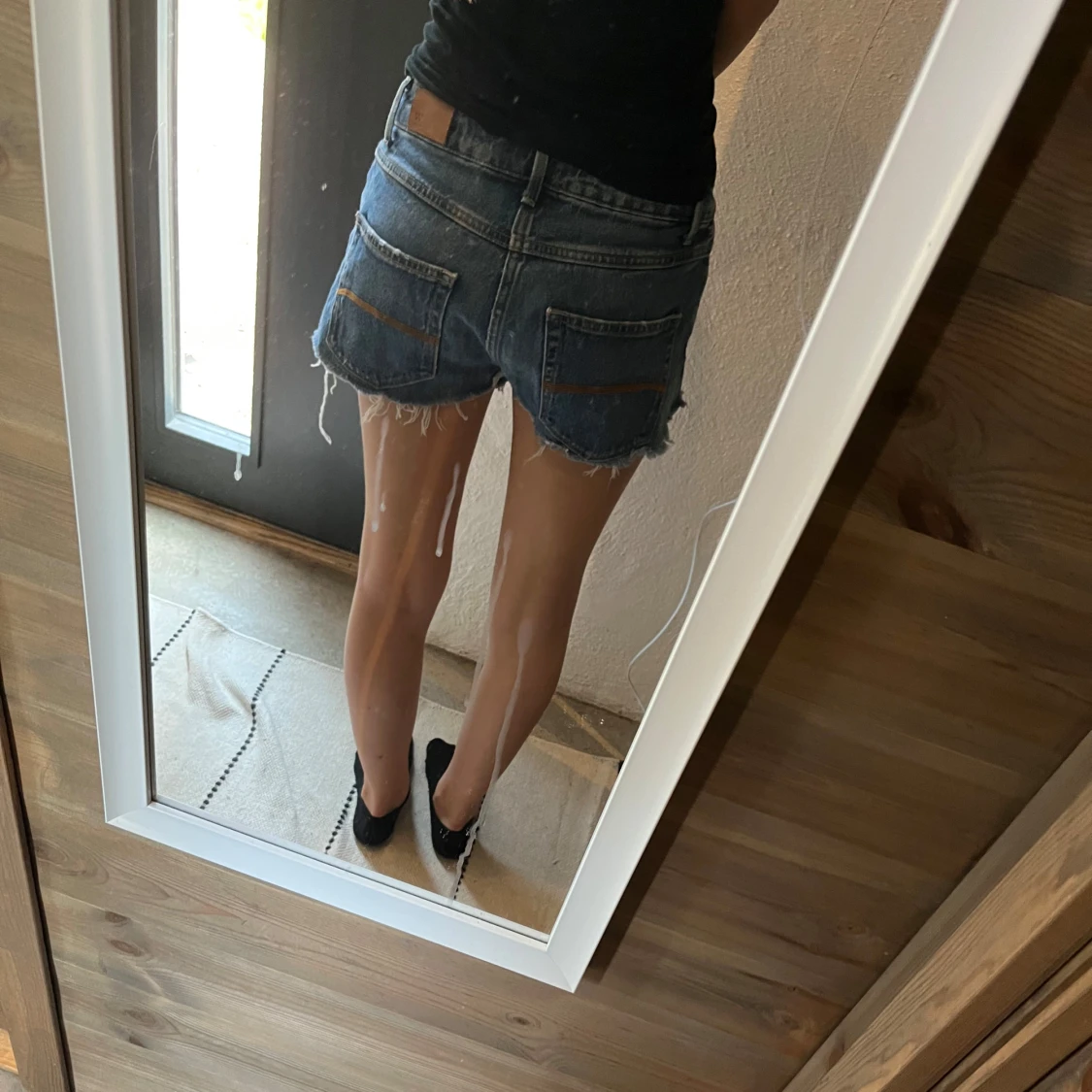 Blå jeansshorts med fransar från ONLY - 4