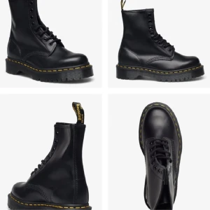 Dr. Martens - 1460 Bex Black Smooth - Dr. Martens - 1460 Bex Black Smooth köpta på Boozt för 2300kr. Storlek 37.   Dom är sparsamt använda, uppskattar att jag endast använt dom ca 15 kortare gånger, så mindre tecken på användning finns men fortfarande i fint skick. Dom är fortfarande ganska stela eftersom att jag inte hunnit gå in dom. Har tyvärr inte kvar originalförpackningen men skickas i en annan passande kartong. 