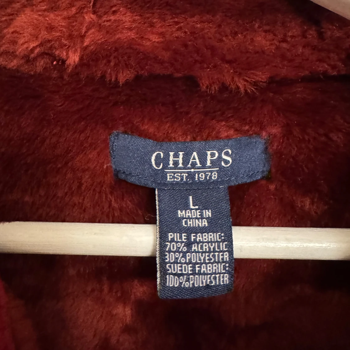 Röd duffeljacka med huva från Chaps - 3