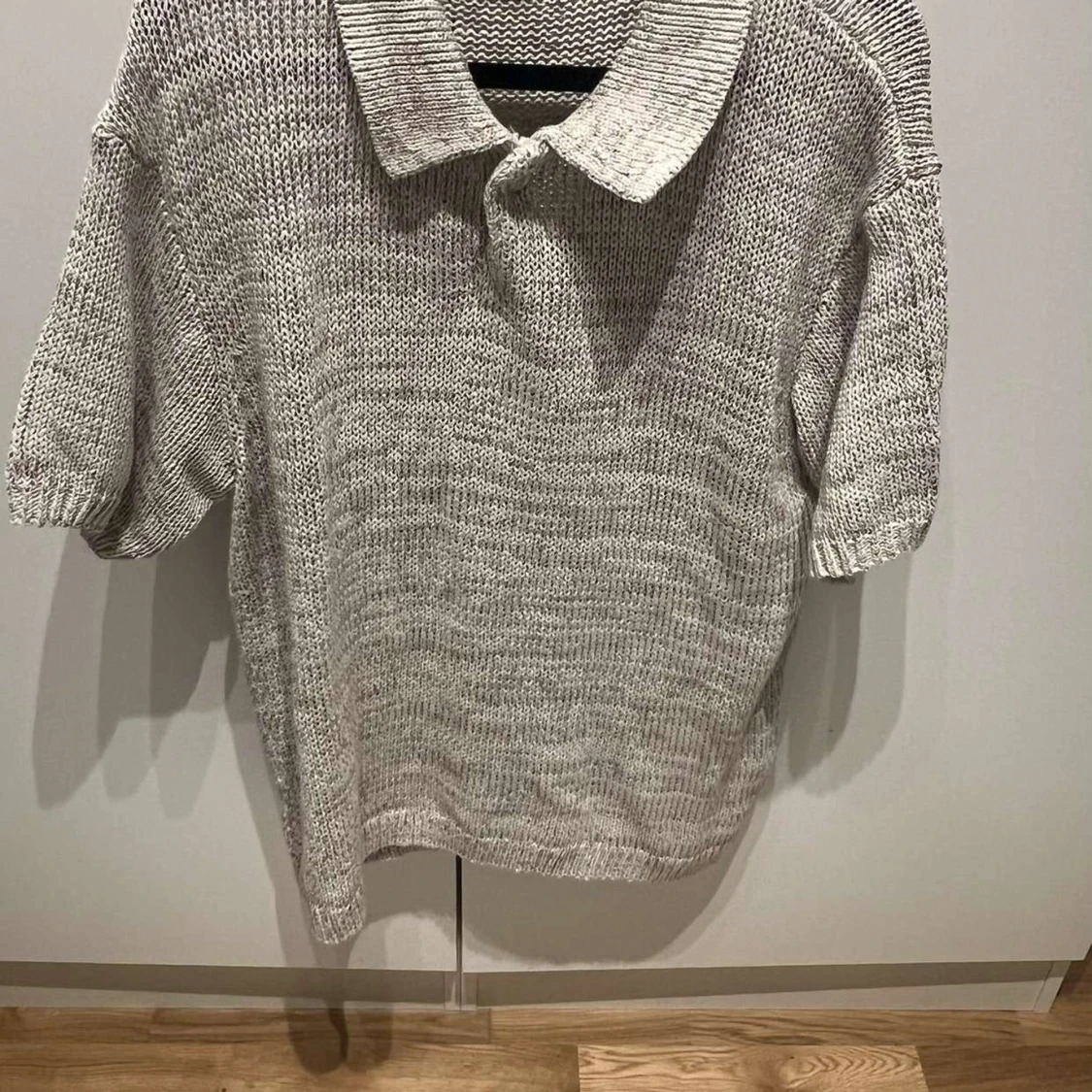 Stickad pikétröja från Zara i beige