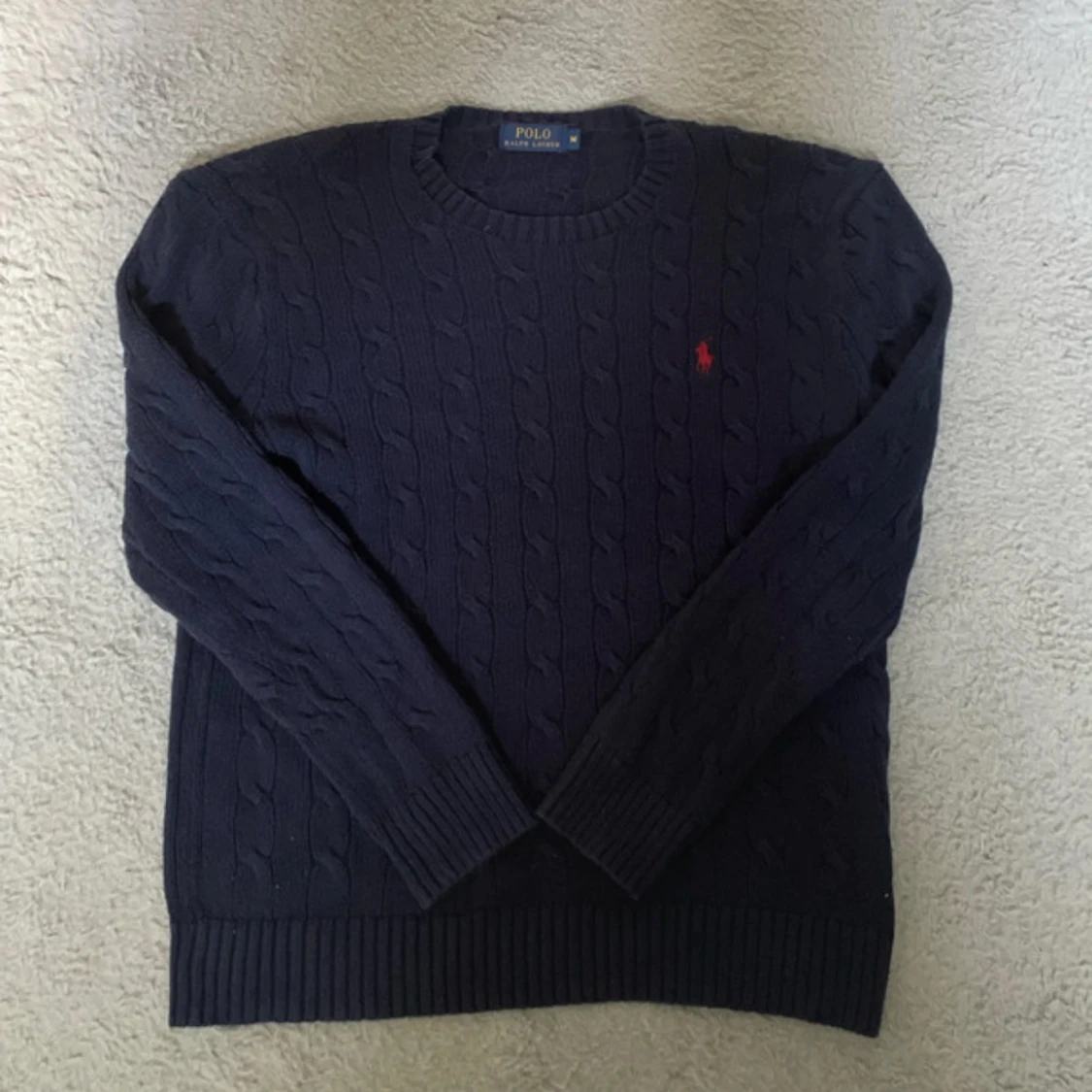 Marinblå stickad tröja Polo Ralph Lauren