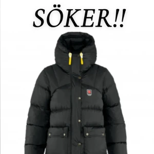 Svart pufferjacka från Fjällräven - SÖKER!!! Söker en fjällräven jacka i svart eller mörkgrön i storlek XXS dammodellen. Skriv isåfall!!!!