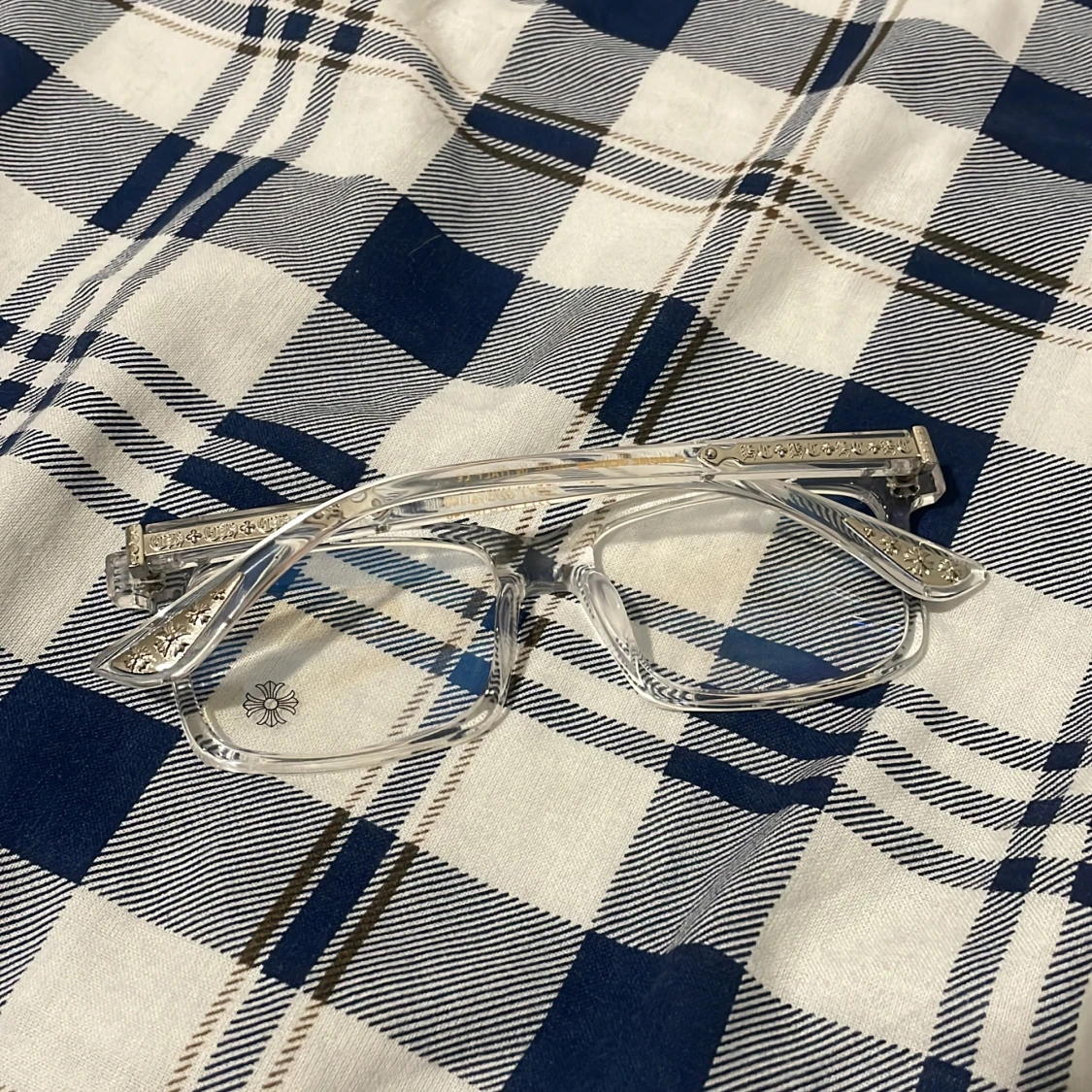 Klara transparenta glasögon med blommor - 2