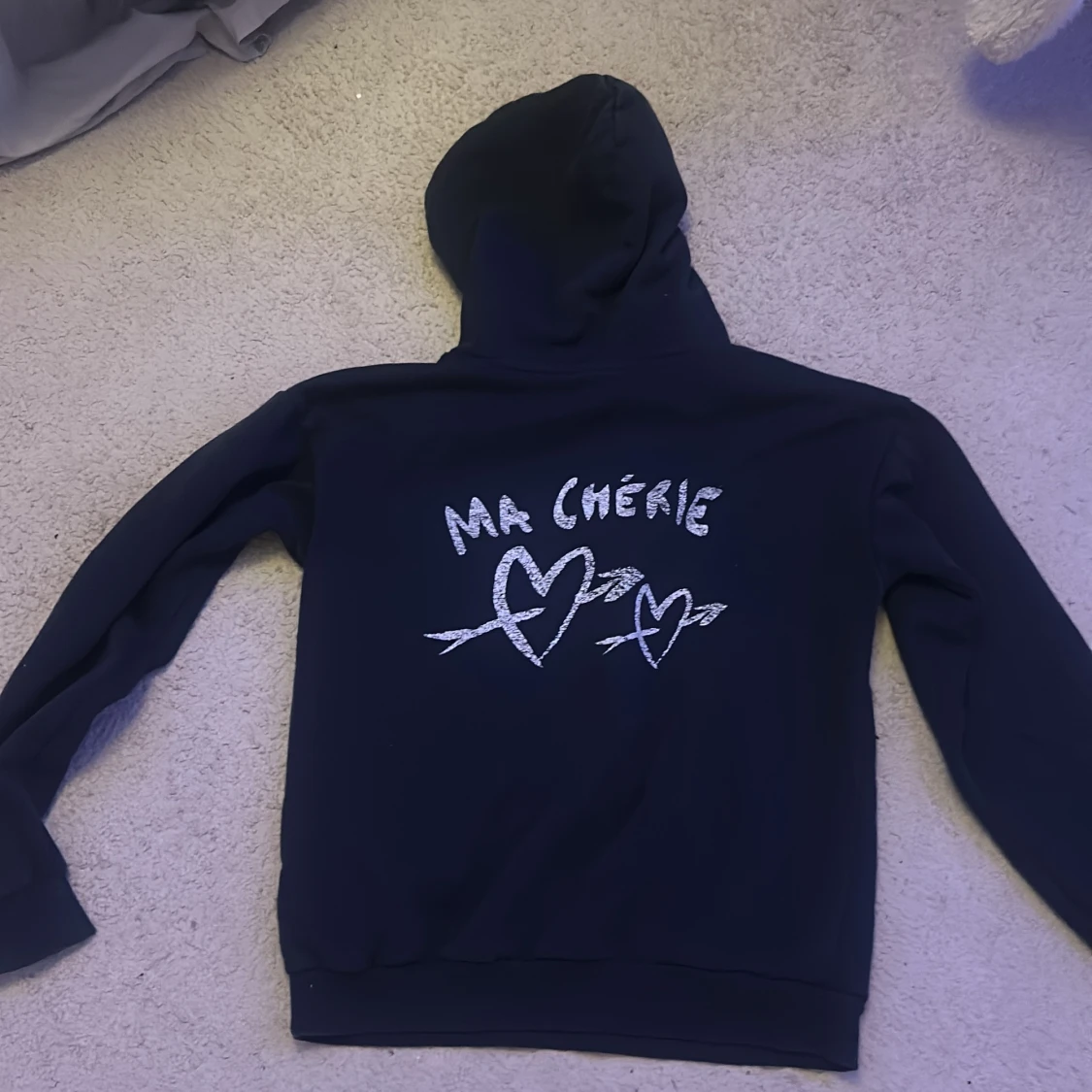 Marinblå hoodie - 1