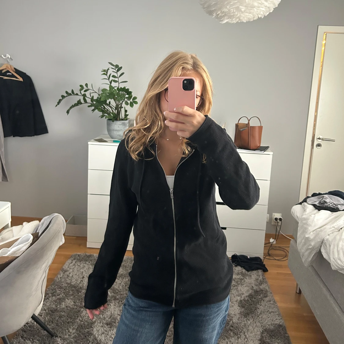 Hoodie med dragkedja