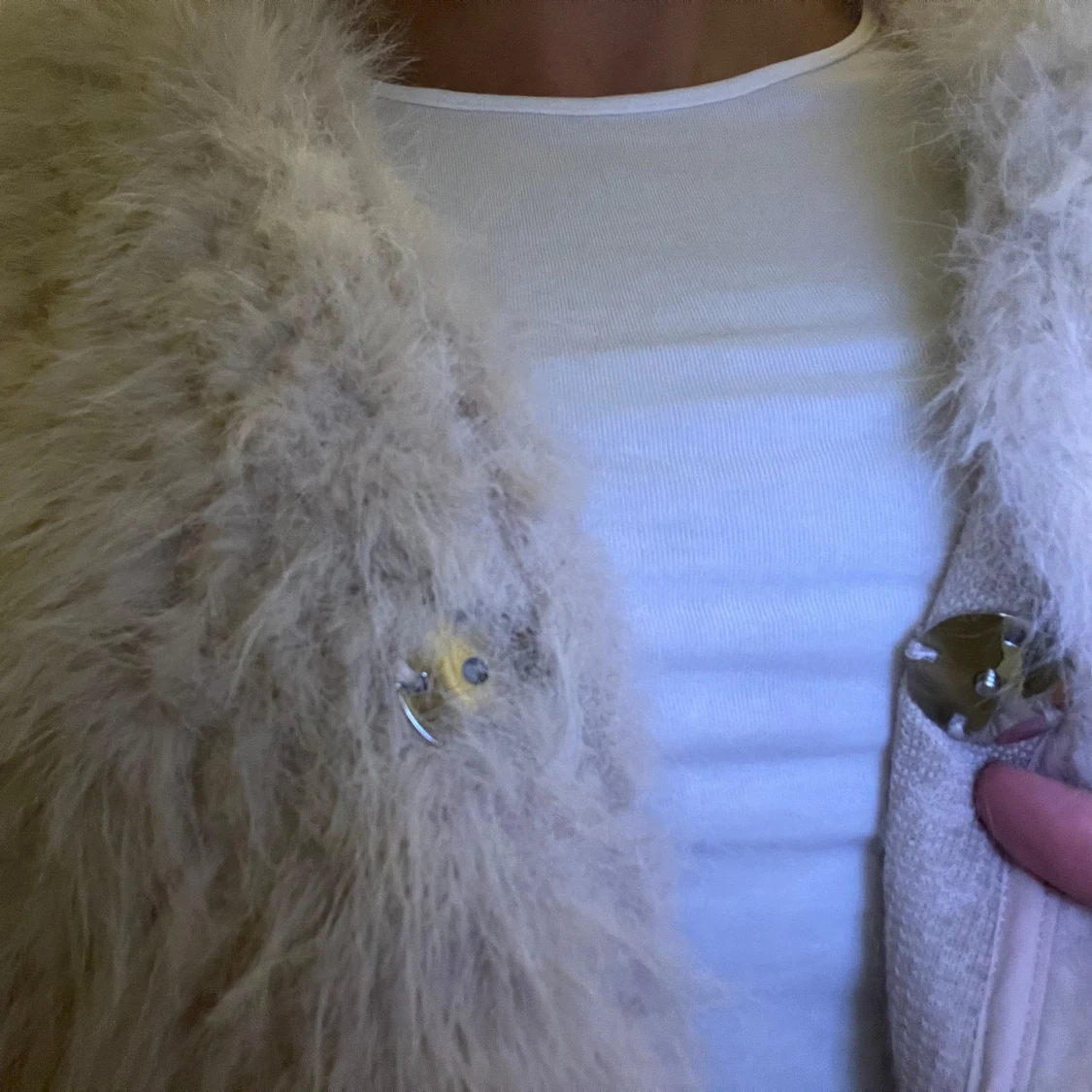 Beige fuskpäls väst - 2